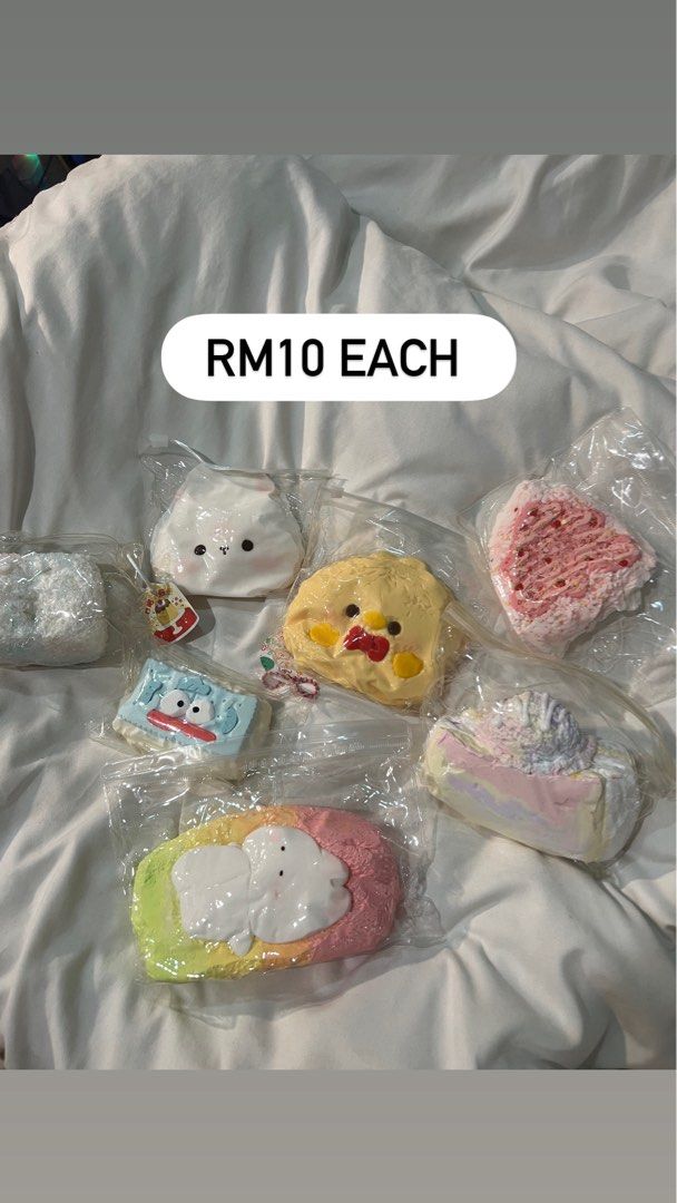 Cute Taba Squishy Toys - RM10 Each (Category: Toys & Games) located in Kajang. Submitted by princesspeachess (Listing ID 1449734370, Image 1). Description: Bought this for over RM35 each, but I’m clearing space in my house, so letting it go super cheap! , very new, for the prices you can check each photo Now selling each for RM10 only ✨ Super high quality – only used once/twice, condition is like new! 🚚 Shipping Details: 📦 WM shipping: RM8 📦 E