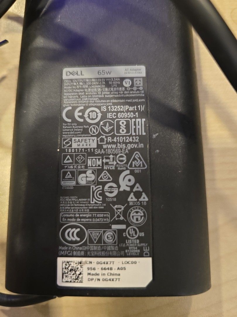 Dell 65W Laptop Charger Adapter