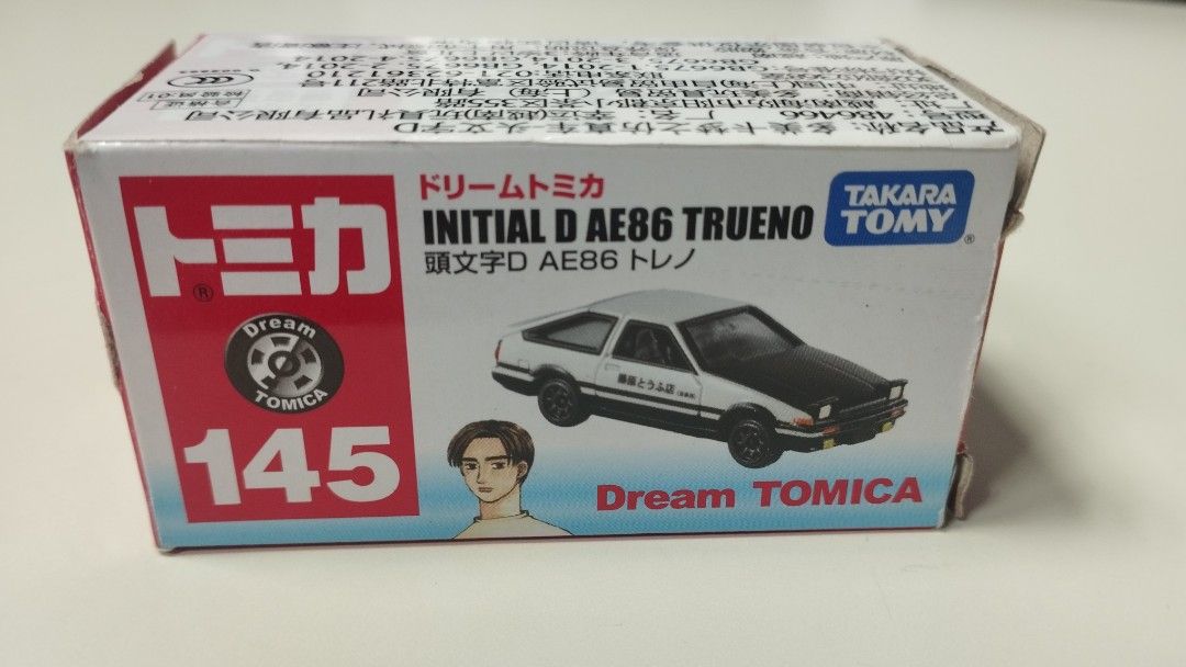 Dream Tomica Initial D AE86 Trueno (Category: Vehicle & Diecast Models) located in Santa Cruz. Submitted by .rx-78-2 (Listing ID 1449535771, Image 1). Description: - Dream Tomica Initial D AE86 Trueno - Model Number: 145 - Iconic AE86 from the Initial D series - Ideal for collectors and Initial D fans - Includes original packaging.