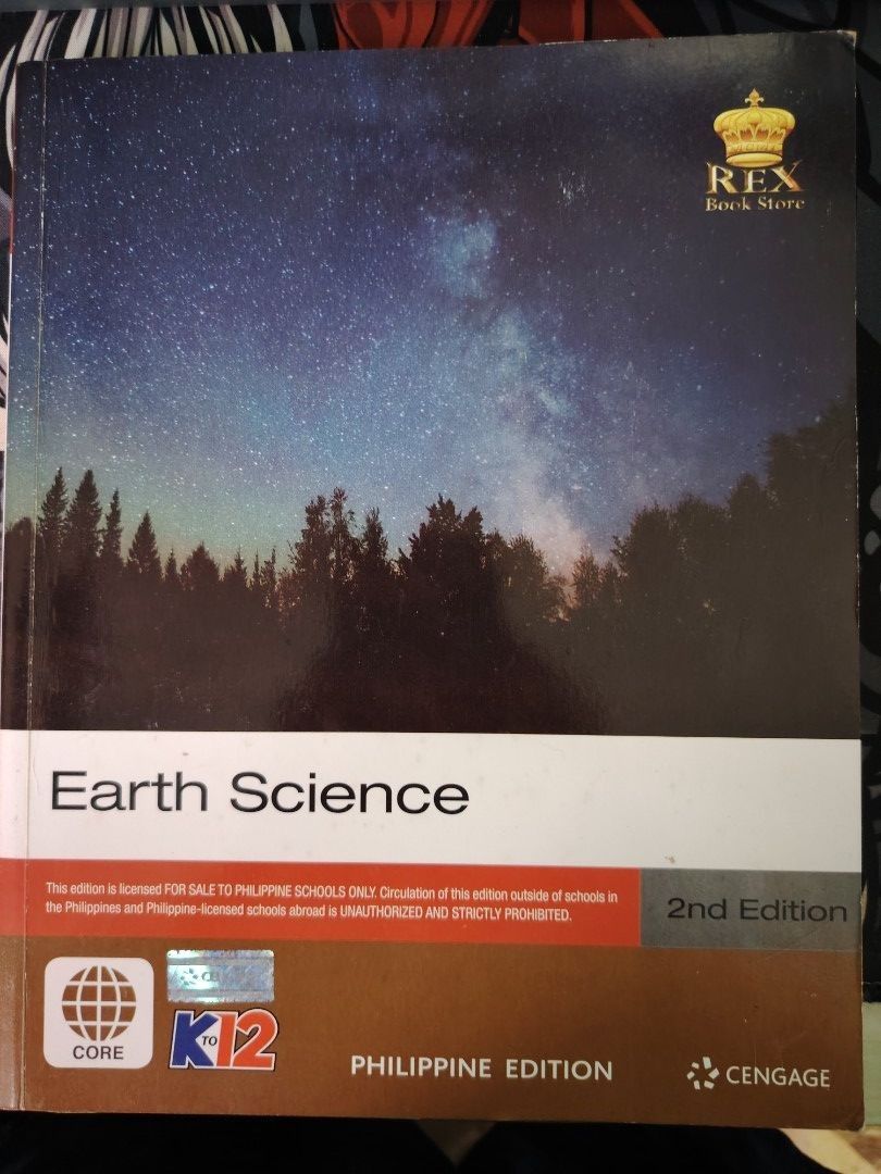 Earth Science 2nd Edition (REX) (Category: Textbooks) located in Baybay. Submitted by dotsiboi000 (Listing ID 1449584599, Image 1). Description: Copyright Yr 2019 No acetate/book cover Issue: May nakasulat sa (base of the book).