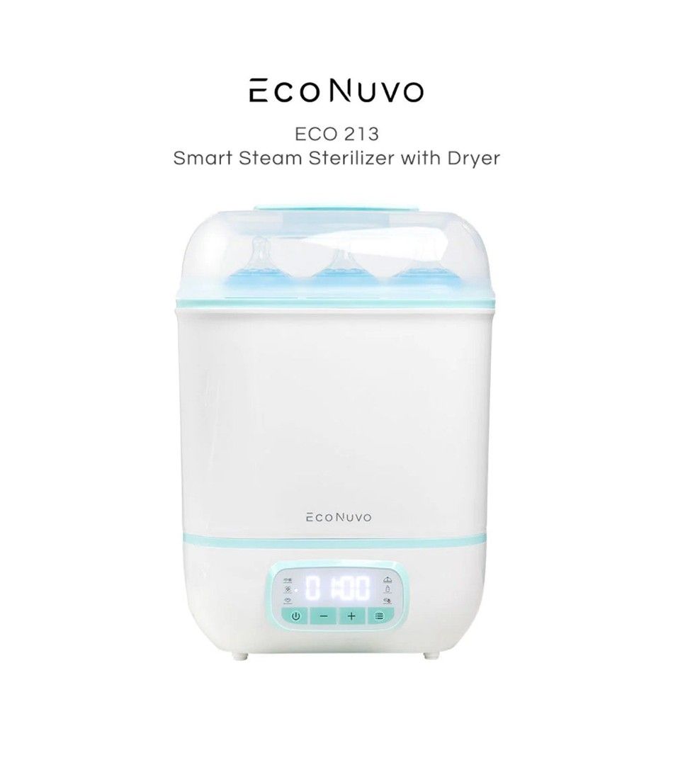 Econuvo steam sterilizer (Category: Breastfeeding & Bottle Feeding) located in Quezon City. Submitted by realglamorosa (Listing ID 1449539877, Image 3). Description: lightly used for 4 days during a trip. clean and excellent condition no stains, no defects, fully working.