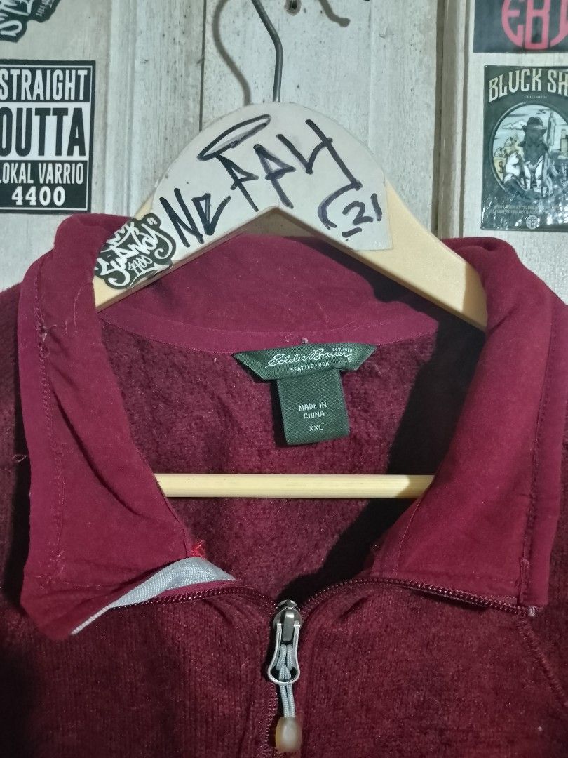 Eddie Bauer Maroon Fleece Jacket XXL (Category: Coats, Jackets and Outerwear) located in Naga. Submitted by neppyboy (Listing ID 1449537475, Image 2). Description: - Maroon Eddie Bauer fleece jacket - Size XXL - Full zip closure - Features pockets - Ideal for layering or standalone wear - Suitable for outdoor activities and casual outings.