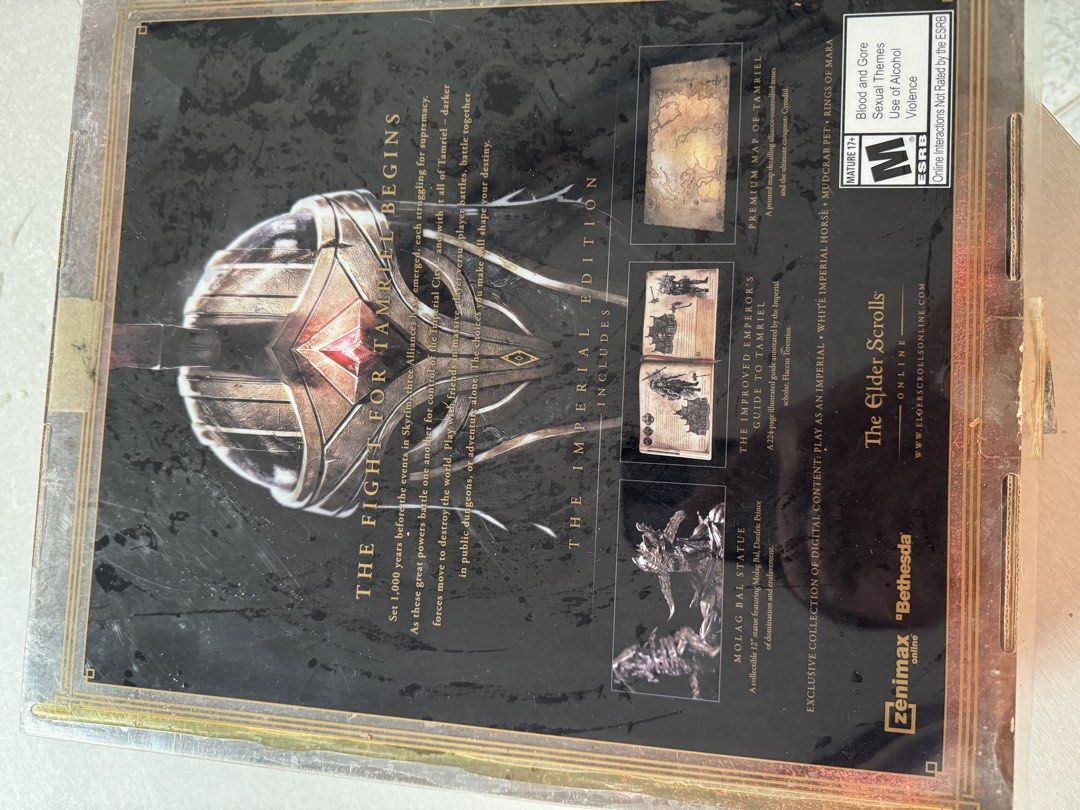Elder Scrolls Online Imperial Edition (Category: PlayStation) located in Malabon City. Submitted by emperorseraph (Listing ID 1449543989, Image 2). Description: - Elder Scrolls Online Imperial Edition for PlayStation - Collector's edition with exclusive in-game content and physical items - Includes Molag Bal statue - Features a premium map of Tamriel - Comes with a guide to the Imperial race faux leather book - Ideal for dedicated Elder Scrolls f