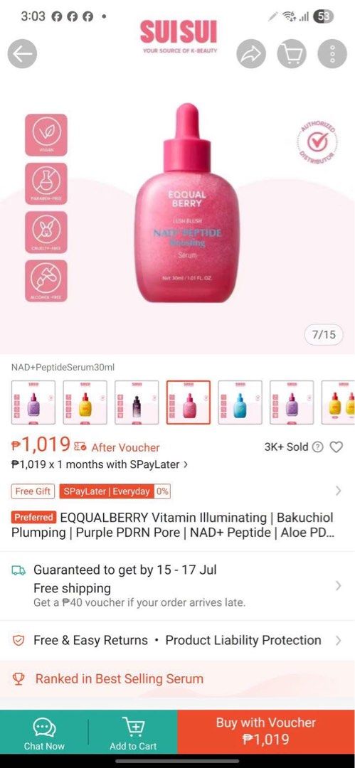 Eqqual Berry NAD PEPTIDE SERUM (Category: Face Care) located in Cavite. Submitted by tifanny.goods (Listing ID 1449626394, Image 3). Description: .