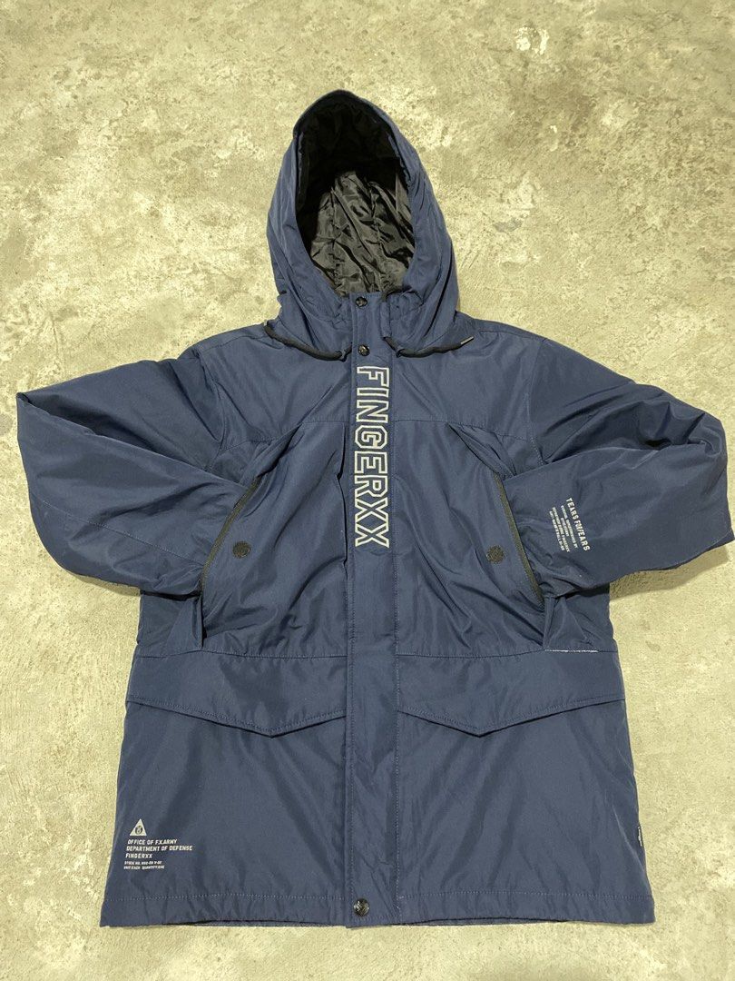Fingercroxx Utility Jacket (Category: Coats, Jackets and Outerwear) located in Rosales. Submitted by 2goodforsecond (Listing ID 1449547627, Image 2). Description: Fingercroxx Utility Jacket Dimensions: 23*29 NEED DEEP WASH ONLY AND MINIMAL HAIRLINE ON FRONT SCRIPT EXCELLENT CONDITION. Color rate: 9/10 or better if washed properly Condition: 9/10 Color may vary due to lighting Payment first via g cash only Pangasinan location.