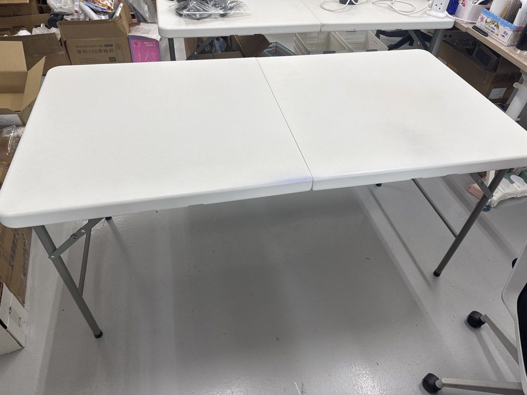 Foldable table (Category: Tables & Sets) located in Singapore. Submitted by thelobangbunny (Listing ID 1449618019, Image 2). Description: Dimension 1.52cm x 76cm Well used Collect at woodlands 11 .