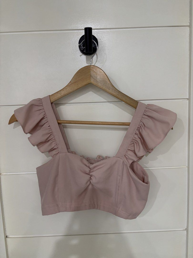 [FOR RENT] Style Staple “Aurora” Coords (Category: Sets or Coordinates) located in Las Pinas. Submitted by rerack (Listing ID 1449631572, Image 2). Description: AURORA Ruffle Crop Top & High Slit Skirt Coords by Style Staple — FOR RENT Color: Blush Size: Small Elegant two-piece set featuring a ruffle-strap cropped bustier top paired with a flowy high-slit maxi skirt with ruffled hem detail. Perfect for weddings, prenup shoots, garden events, or b