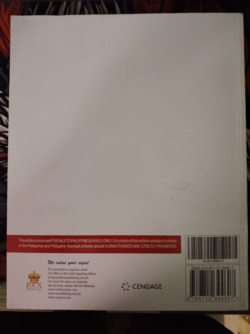 General Chemistry 2 Philippine Edition (REX) (Category: Textbooks) located in Baybay. Submitted by dotsiboi000 (Listing ID 1449595792, Image 2). Description: **Shipped from Baybay City, Leyte Copyright Yr 2019 No acetate/book cover No writings/marks NO ISSUE 2 stocks available...