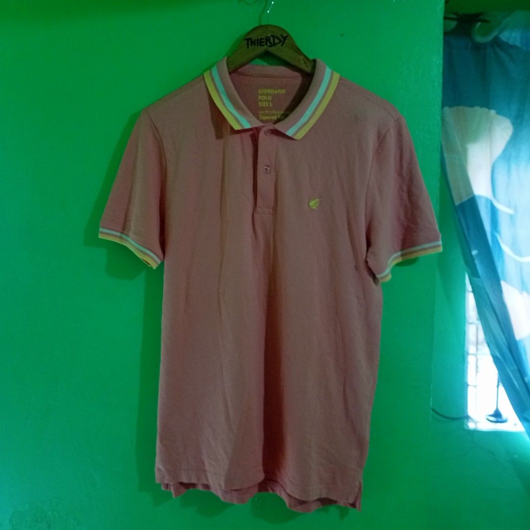 Giordano Pink Polo Shirt (Category: Activewear) located in Manila. Submitted by mojonarchives (Listing ID 1449564840, Image 1). Description: Giordano Tapered Fit Pink Polo Shirt size:Large Dimes: W19xL26.5 Back 28 inches Condition: Excellent Issue:0 Delivery Every Saturday 🙏❤️ Location Quezon city MOP Gcash MOD Jnt Express 🚀.