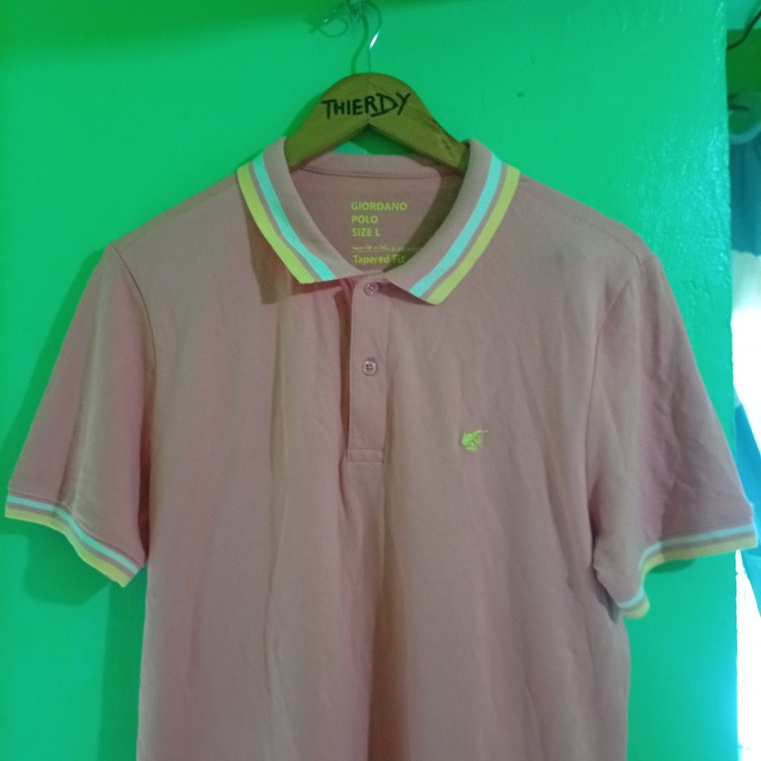Giordano Pink Polo Shirt (Category: Activewear) located in Manila. Submitted by mojonarchives (Listing ID 1449564840, Image 2). Description: Giordano Tapered Fit Pink Polo Shirt size:Large Dimes: W19xL26.5 Back 28 inches Condition: Excellent Issue:0 Delivery Every Saturday 🙏❤️ Location Quezon city MOP Gcash MOD Jnt Express 🚀.