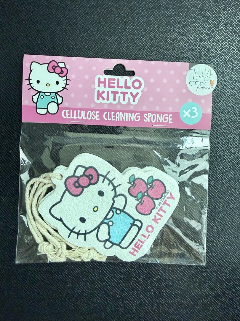 Hello Kitty Compressed Cellulose Cleaning Sponge x 3 - Authentic509178436430090240