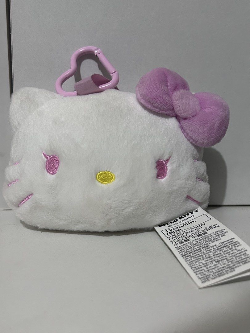 Hello Kitty Plush Keychain (Category: Plushies & Soft Toys) located in Marikina City. Submitted by decluttering.matters (Listing ID 1449706563, Image 1). Description: Miniso Hello Kitty plush keychain with a pink bow and heart clip Needs cleaning (dust due to storage) No reservations. Payment first via GCash Shipping will be arranged and paid by the buyer. Preferably Grab or Lalamove For provincial deliveries, I can only do drop offs sa LBC but n