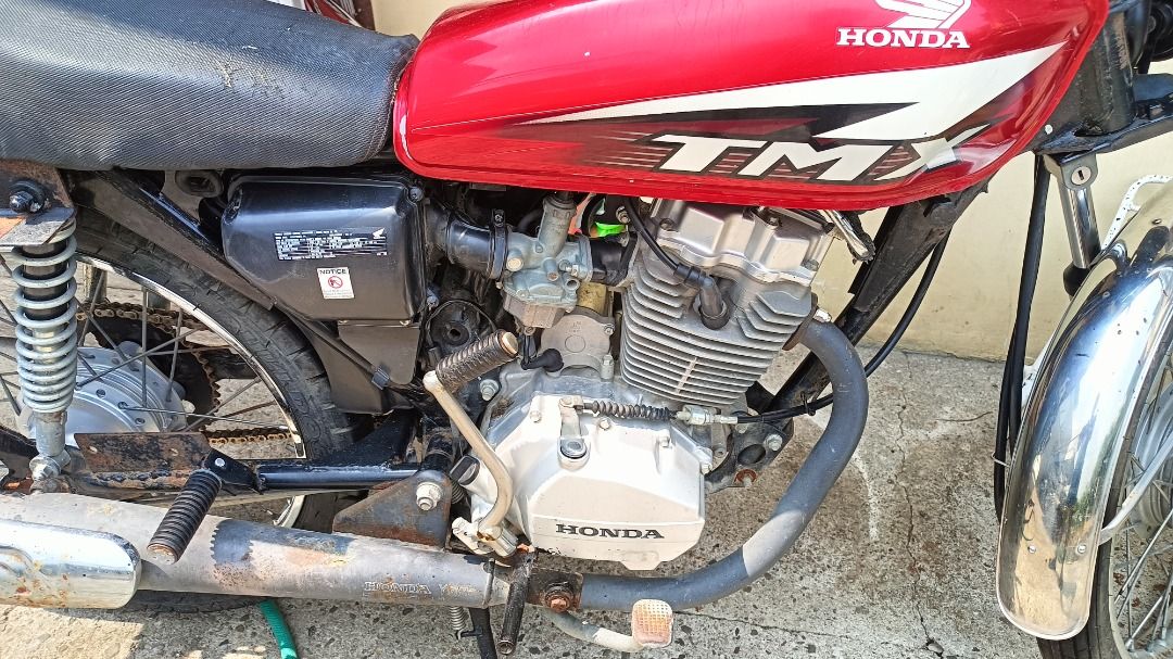 Honda TMX 125 Motorcycle (Category: Motorbikes for Sale) located in Caloocan City. Submitted by jayple (Listing ID 1449545117, Image 2). Description: 2019 Honda TMX 125 17,1xx. odo. change oil, new battery, new spark plug. issue: missing right side mirror, dent on gas tank. last reg 2023. 25k (neg) Fairview/North Caloocan .