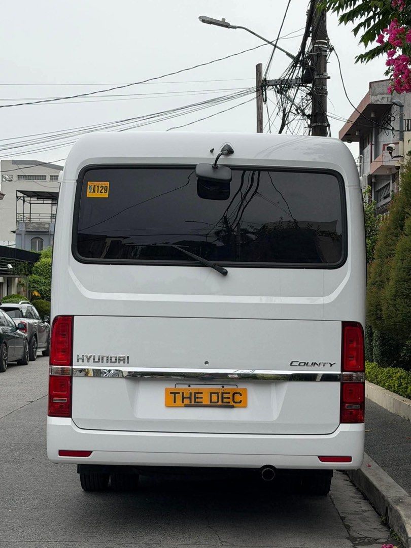 Hyundai County M/T Manual (Category: Used Cars) located in Manila. Submitted by quality_cars (Listing ID 1449579446, Image 3). Description: FOR SALE - Guaranteed Best Buy! ✅ Brand: Hyundai Model: County Year Model: 2023 Model Transmission: Manual Color: White Fuel Type: Diesel Mileage: 3K Legit Mileage Ending Plate: “5” Wednesday Coding MY SELLING PRICE: 2.898m Trade In Ok, Financing Ok All Stock 30 Seater Automatic Door Very Cold AC Very Fresh I
