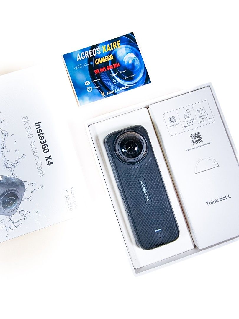 Insta 360 X4 + Bullet Time bundle (Category: Video Cameras) located in Baguio. Submitted by acreoscamera (Listing ID 1449636817, Image 1). Description: Insta 360 X4 + Bullet Time 📸💥 Price: 19,990.00 Meet up Baguio or La trinidad No issues Cosmetics 9/10 (With slight signs of usage) Actual Photo posted📸 No more last priced All buttons are functional ✨️Inclusions: Battery Insta 360 Case and Lens Guard Charging Cable Insta 360 Pouch Box and Manua