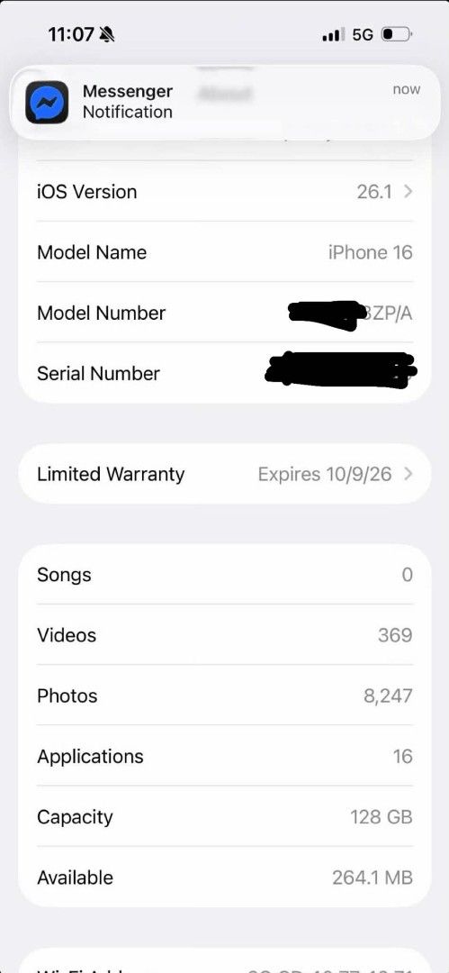 iPhone 16 128gb (Category: iPhone 16 Series) located in Taguig. Submitted by pauscenery (Listing ID 1449702101, Image 3). Description: iPhone 16 128gb factory unlocked no issues under warranty until 10/9/2026 Php35,000. still negotiable meet-up around manila area .