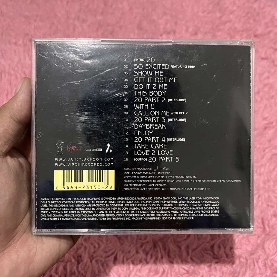 Janet Jackson 20 Y.O. CD Album (Category: CDs & DVDs) located in Las Pinas. Submitted by thestylecapital (Listing ID 1449619136, Image 2). Description: - Janet Jackson's "20 Y.O." album - Includes all 16 tracks - A must-have for Janet Jackson fans The CDs are being sold as-is and are untested, as I no longer have a player. Please manage your expectations and purchase only if you are comfortable with their condition. Feel free to request additiona
