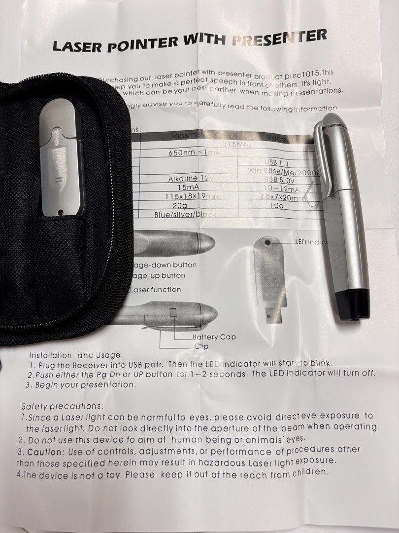 Laser Pointer Presenter with USB Receiver