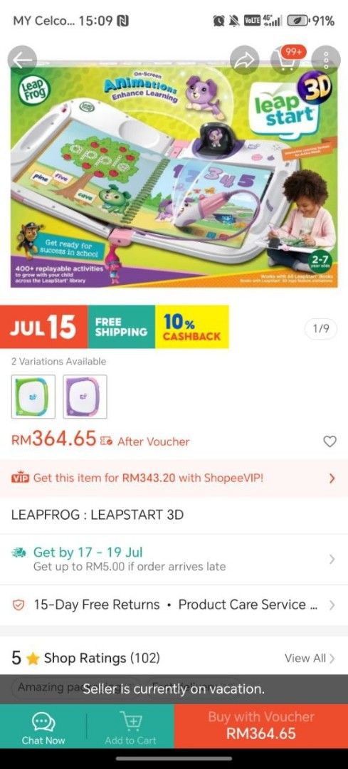 LeapFrog LeapStart 3D Interactive Learning System (Category: Educational & Learning Toys) located in Kadok. Submitted by dsmizzaza (Listing ID 1449684921, Image 3). Description: ✅Item Used/Bundle Mix Toys Berminat/Interested 016 472 7883.
