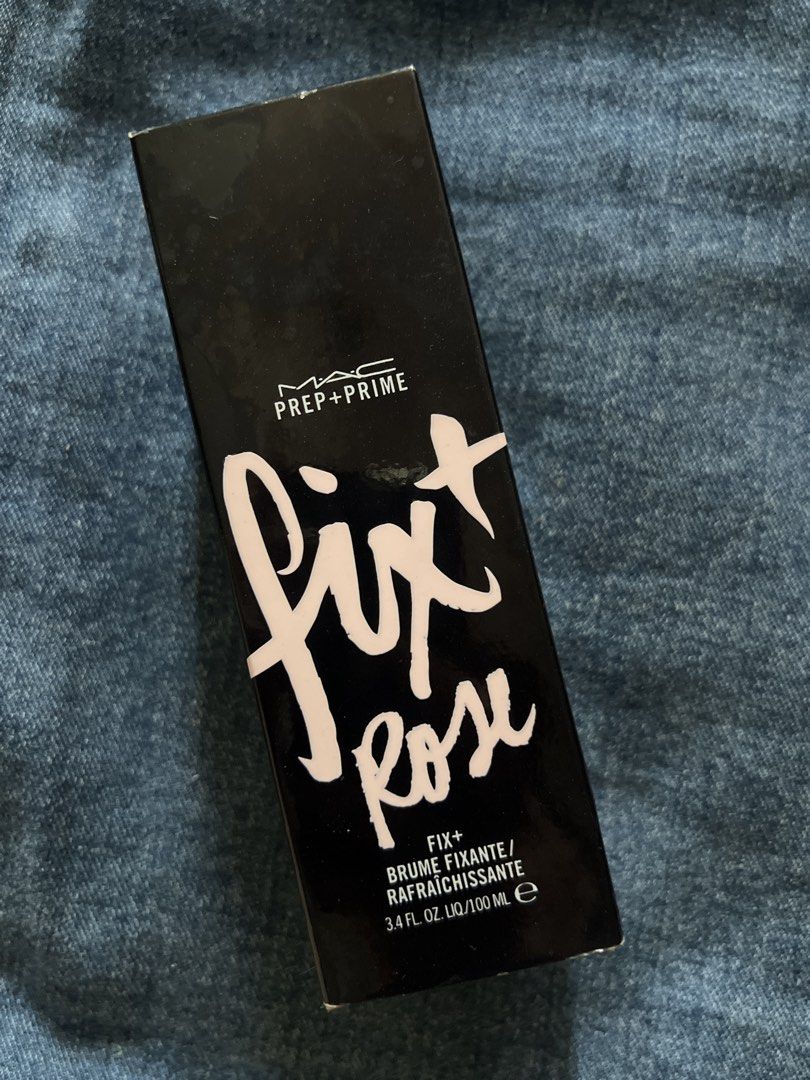MAC Prep + Prime Fix+ Rose Setting Spray 100ml (Category: Makeup) located in Quezon City. Submitted by stylehive_30 (Listing ID 1449624696, Image 1). Description: - MAC Prep + Prime Fix+ - Rose scent - 100ml bottle - Use to set makeup or refresh skin - Authentic, purchased from Rustans - Expiry date available on the box.