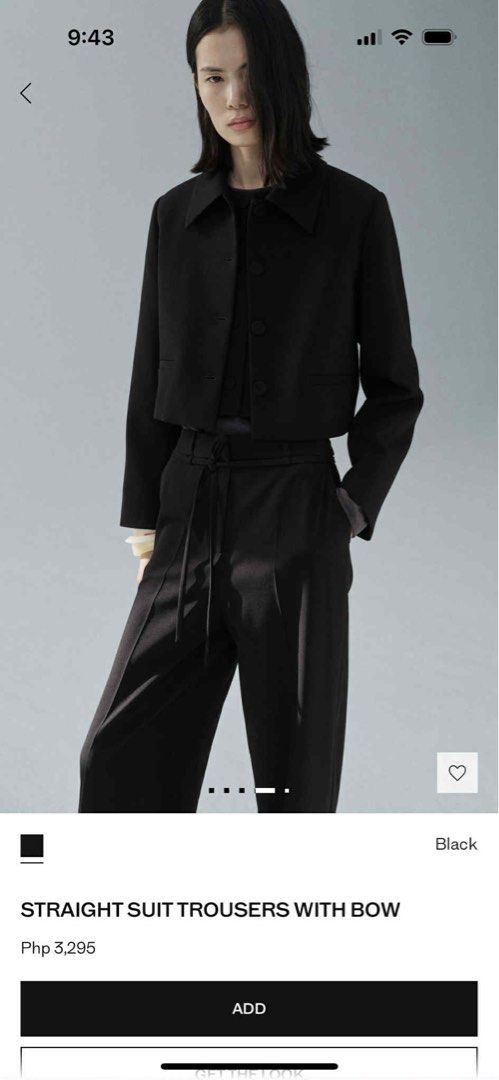 MANGO Straight Suit Trousers with Bow | Black EU42 (Category: Other Bottoms) located in Quezon City. Submitted by mer.declutters (Listing ID 1449585906, Image 2). Description: Straight Design. Long design. Mid-rise. Belt loops. Two side pockets. Adjustable tie closure. Concealed button, hook and zip fastening. Inner lining. Total look Matching suits available too! Check my other postings if u want to complete this set :) This is so chic pa naman 