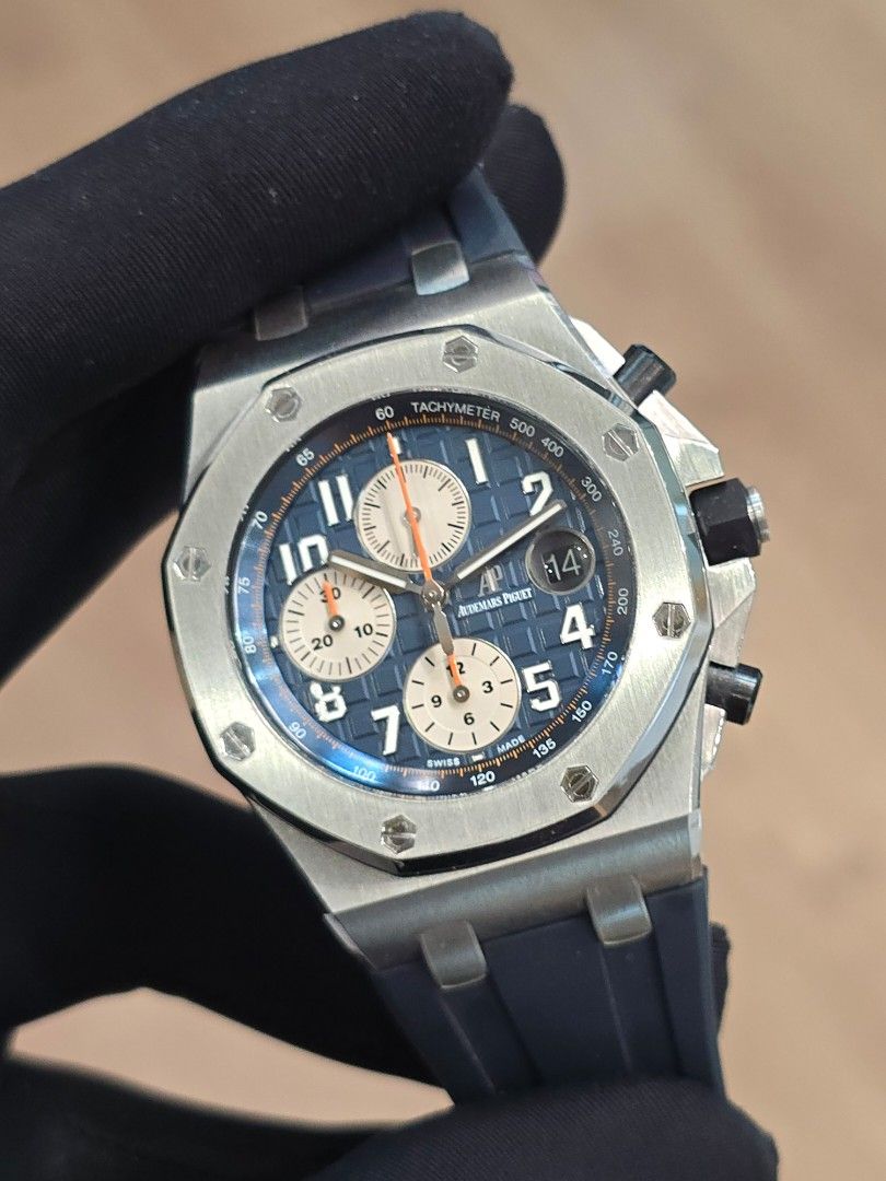 2017 AUDEMARS PIGUET AP ROYAL OAK OFFSHORE NAVY CHRONOGRAPH CHRONO 42 26470ST 26470 26470ST.OO.A027CA.01 (Category: Watches) located in Singapore. Submitted by rollieinthedeep (Listing ID 1449602678, Image 3). Description: Great news, our shop is now open! 📍 Visit us at: HEXACUBE 160 Changi Road #02-02 Singapore 419728 🕒 Opening Hours: Monday – Saturday | 12:00 PM – 6:00 PM Appointments preferred. Please text us before dropping by. 🌐 www.rolli