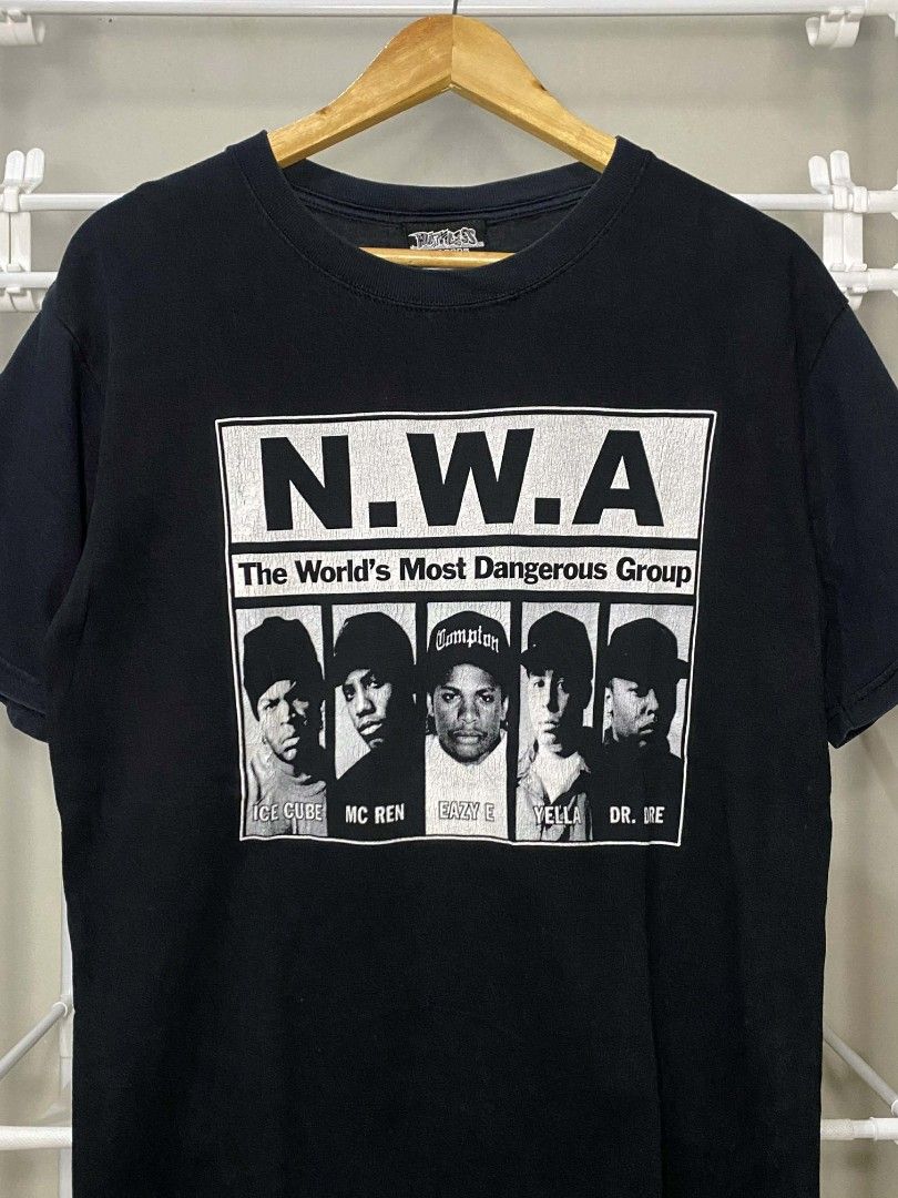 NWA Rap tee (Category: Activewear) located in Tarlac. Submitted by dinnuh4e (Listing ID 1449729548, Image 2). Description: NWA Ruthless records 2006 •Dimes: 20x27 •Condition: Good •Issue: cracks & multiple pinholes Eazy E-Dr.Dre-Icecube-Dj Yella-Mc Ren Nigg*s With Attitude (NWA).
