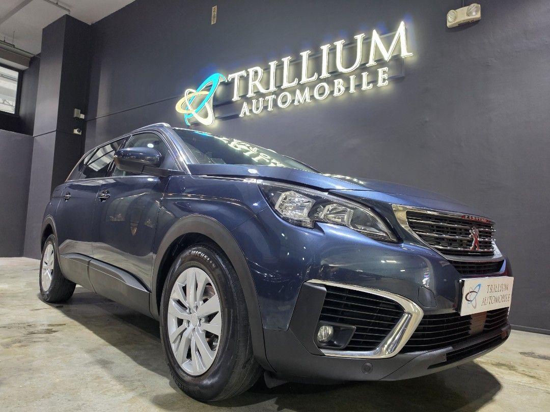 Peugeot 5008 1.2 PureTech EAT8 Active 7-Seater (A) (Category: Used Cars) located in Singapore. Submitted by trillium.auto (Listing ID 1449730664, Image 2). Description: 🚘 Vehicle Features Powered by 1.2 litre 3 cylinder in-line 12-valve DOHC turbocharged paired with a 8-speed eat gearbox. Fuel consumption 19.2km/l 🚘 Accessories Keyless entry/start, Bluetooth, Android Auto/carplay, reverse camera, blindspot and lane departure assist, cruise cont