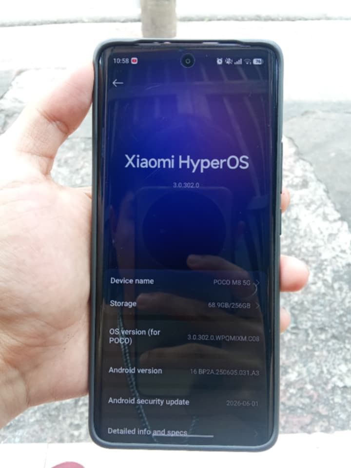 POCO M8 5G 8+8/256GB (Category: Xiaomi) located in Marikina City. Submitted by traviz_ (Listing ID 1449570578, Image 1). Description: - POCO M8 5G - 8GB RAM + 8GB Extended RAM - 256GB Internal Storage - Sleek and modern design - Fast 5G connectivity - Box, charger..