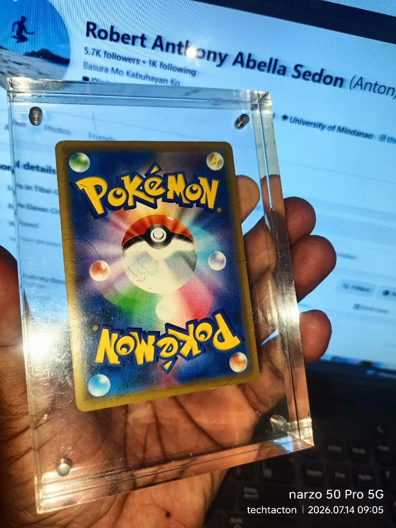 Pokemon Gengar Card - Japanese (Category: Raw Singles) located in Santo Tomas. Submitted by pickers_corner (Listing ID 1449539210, Image 2). Description: - Authentic Japanese Gengar Pokemon Card - Damagae condition bumps and scratchs - Holographic with stunning artwork - Ideal addition for any Pokemon card collector - Feel free to ask any questions!.