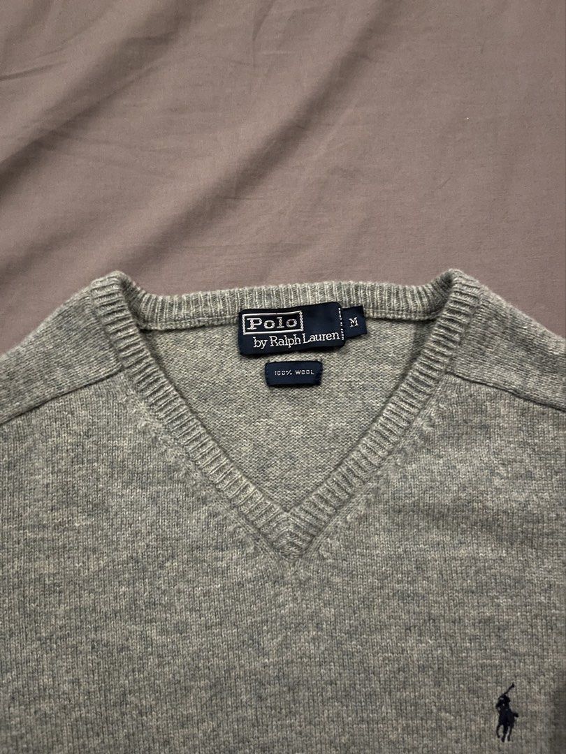 Polo Ralph Lauren Wool V-Neck Sweater (Category: Coats, Jackets and Outerwear) located in Pasig City. Submitted by garagesellerzz (Listing ID 1449581480, Image 2). Description: - Brand: Polo Ralph Lauren - Color: Green - Style: V-neck Sweater - Condition: Used once, like brand new - Material: 100% Wool - Size: M (21x27 inches) - Location: Pasig.
