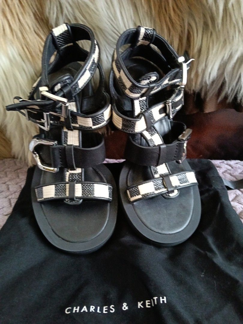 Preloved items (Category: Sneakers & Footwear) located in Ipoh. Submitted by tresora77 (Listing ID 1449588705, Image 2). Description: this Charles and Keith gladiator sandals never been used,it's brandnew size is 34.for small size.