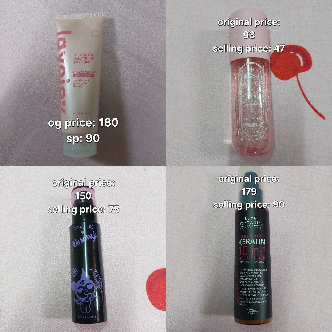 Preloved makeup and skincare (Category: Makeup) located in Quezon City. Submitted by kori_kuma (Listing ID 1449638508, Image 1). Description: price ranges from 30-300 Can buy per piece or in bulk location cubao qc.