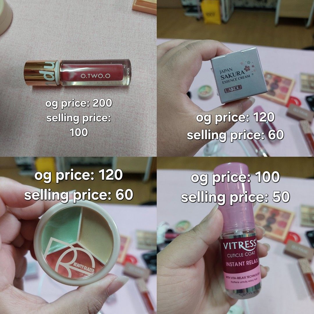 Preloved makeup and skincare (Category: Makeup) located in Quezon City. Submitted by kori_kuma (Listing ID 1449638508, Image 3). Description: price ranges from 30-300 Can buy per piece or in bulk location cubao qc.