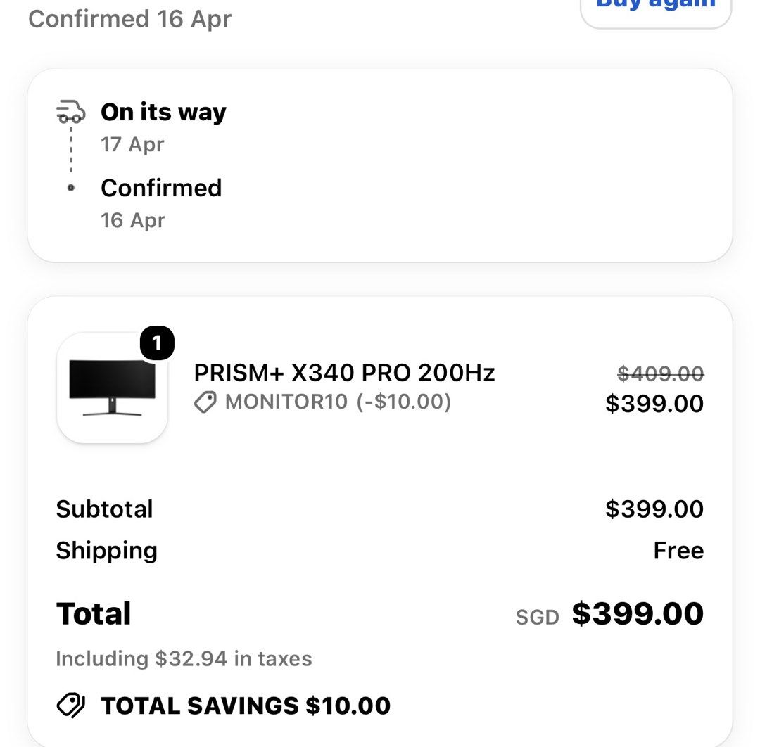 PRISM+ X340 PRO 200Hz Monitor