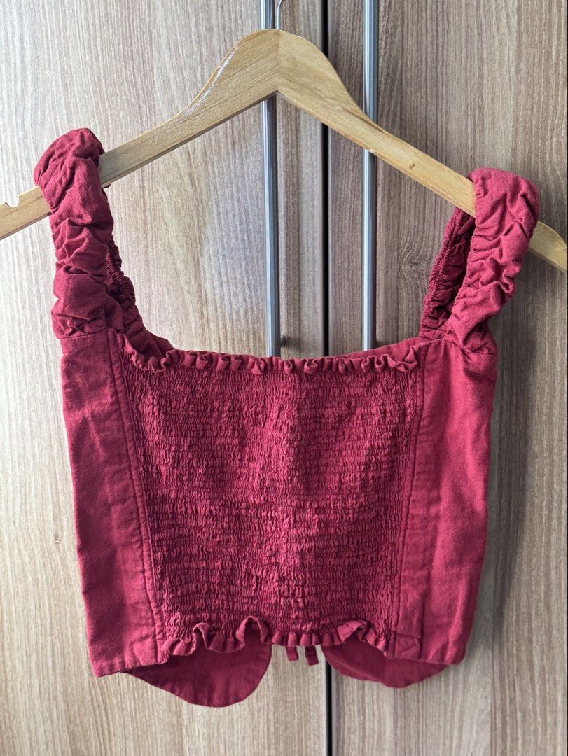 heure 1:41 Red Corset Top with Smocked Back (Category: Sleeveless) located in Cebu City. Submitted by shushcart (Listing ID 1449645559, Image 3). Description: cute red corset top from HEURE 1:41 on ig worn twice only! first & last pic is from their website. (size xs) .