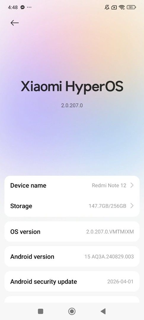 Redmi note 12 (Category: Android Others) located in Manila. Submitted by zeus025 (Listing ID 1449624123, Image 3). Description: For sale redmi note 12 no issues, see specs in picture unit only.