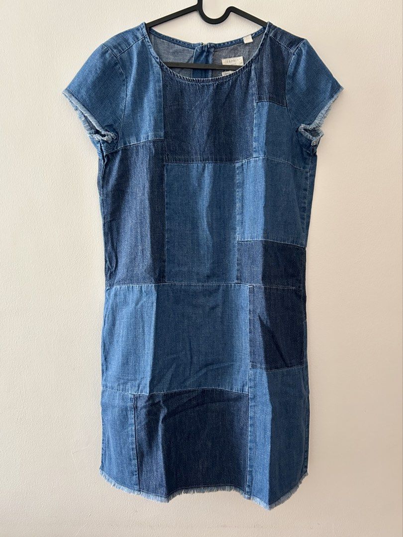 Esprit Patchwork Denim Dress Reworked (Category: Dresses) located in Antipolo. Submitted by glncdeclutter (Listing ID 1449626172, Image 2). Description: Esprit patchwork reworked denim dress - 100% cotton - super cute and wearable denim fabric - has a slight run at the back but not noticeable when worn Fits Medium-Large Frames RFS: Decluttering and gained weight so it doesn't fit me anymore.
