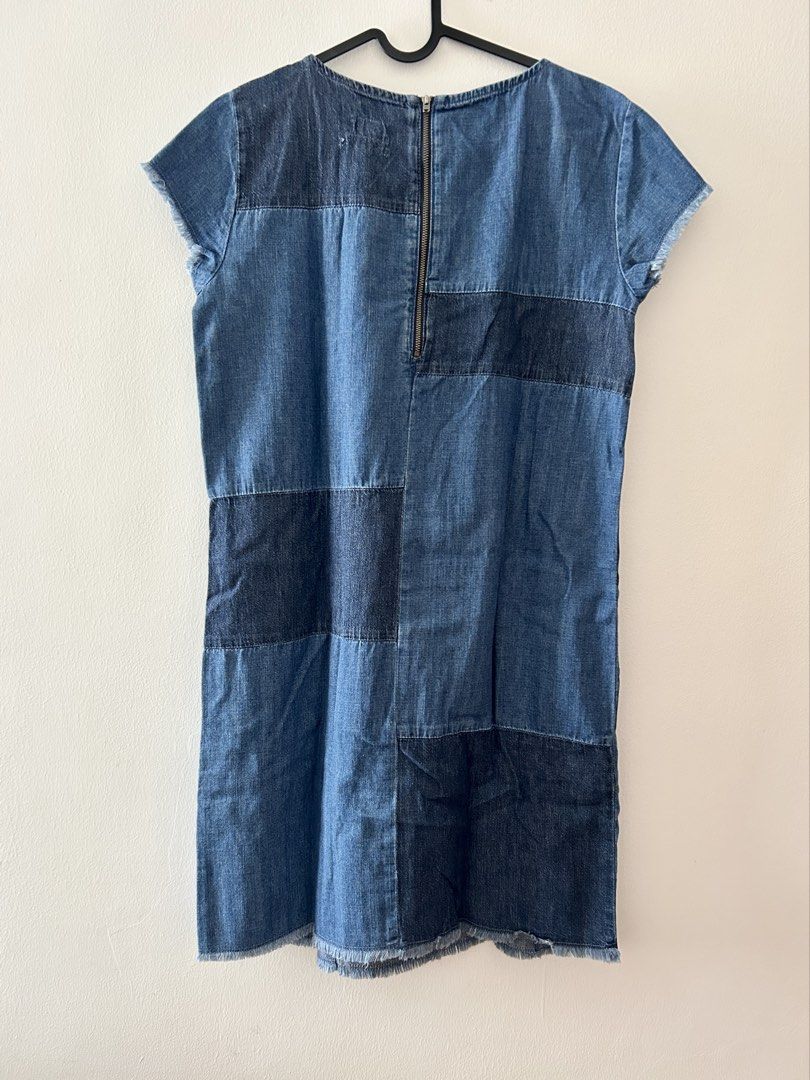 Esprit Patchwork Denim Dress Reworked (Category: Dresses) located in Antipolo. Submitted by glncdeclutter (Listing ID 1449626172, Image 3). Description: Esprit patchwork reworked denim dress - 100% cotton - super cute and wearable denim fabric - has a slight run at the back but not noticeable when worn Fits Medium-Large Frames RFS: Decluttering and gained weight so it doesn't fit me anymore.