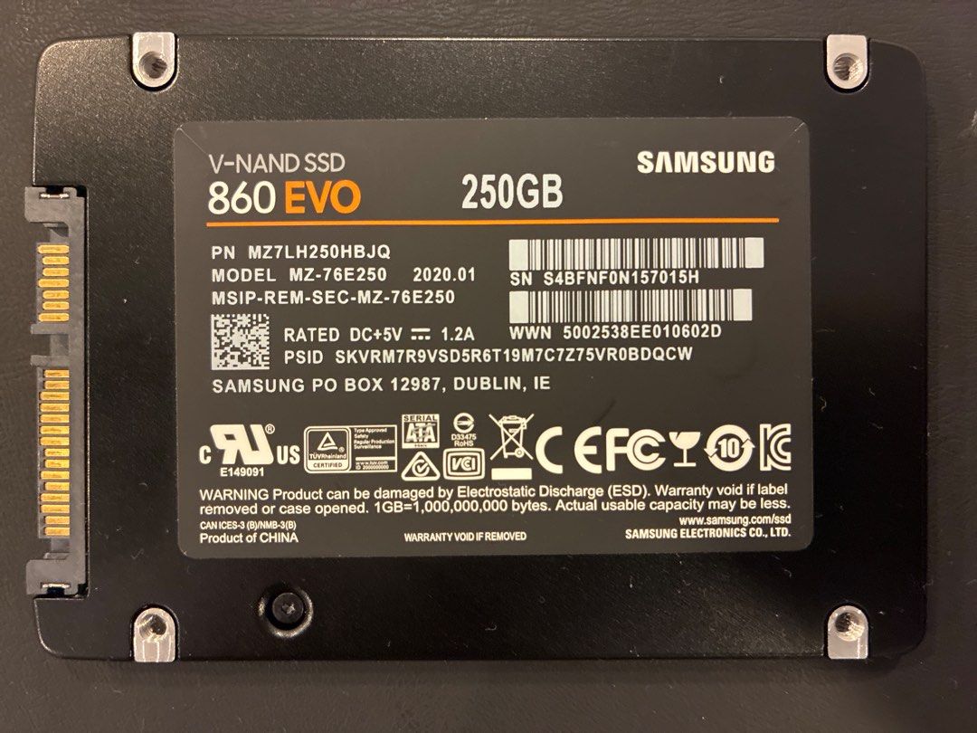 Samsung 860 EVO 250GB SSD509222376504053761