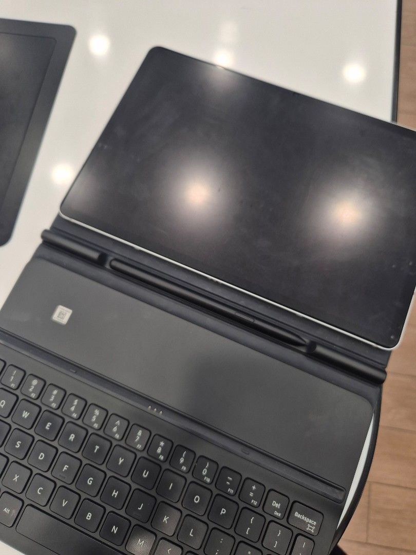 Samsung Galaxy Tab S8 with Keyboard Case Cover (Category: Cases & Sleeves) located in Iloilo. Submitted by dr.seller (Listing ID 1449657427, Image 3). Description: FOR SALE SAMSUNG TAB S8 256GB Unit itself is in really good condition. No scratches, dents, whatsoever. Sobrang kinis pa. Screen guard just looks dirty because I've been using it in school for note-taking but if you change it, unit will look brand new again. - Comes with free ORIGINALS