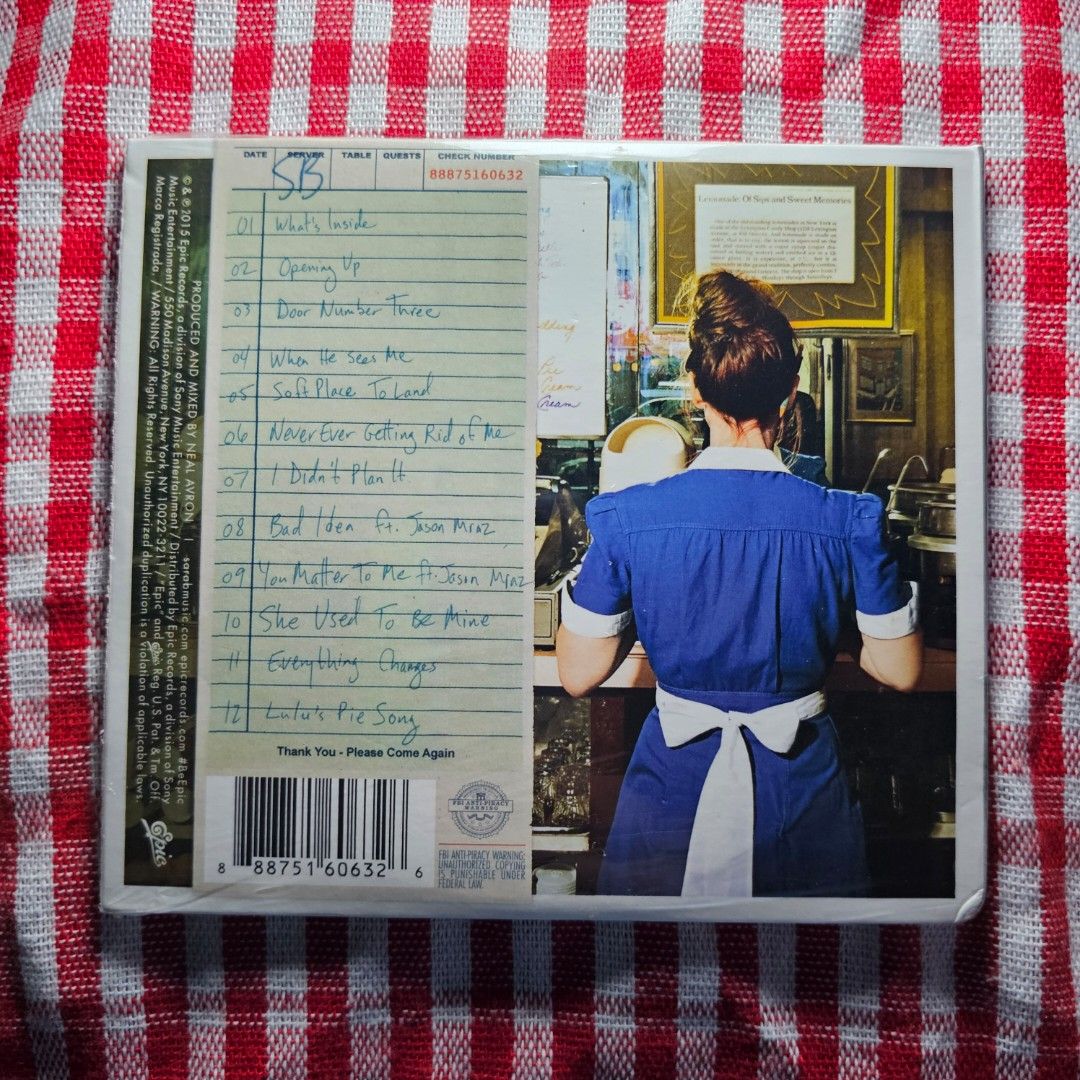 Sara Bareilles - What's Inside : Songs from Waitress - sealed (Category: CDs & DVDs) located in Quezon City. Submitted by serefrenpaz (Listing ID 1449706152, Image 2). Description: Good Day Buyers! 💖💖💖Here are the PAYMENT payment options 💖💖💖 ✨1. GCash - 09164862096 ✨2. Bank Deposit - BPI, BDO, Unionbank, Landbank, Palawan, Cebuana ✨3. Paypal for international buyers 💕💕💕Meet Up Options💕💕💕 ✨1. McDo Kamias Quezon City ✨2. Jolibee Anonas 