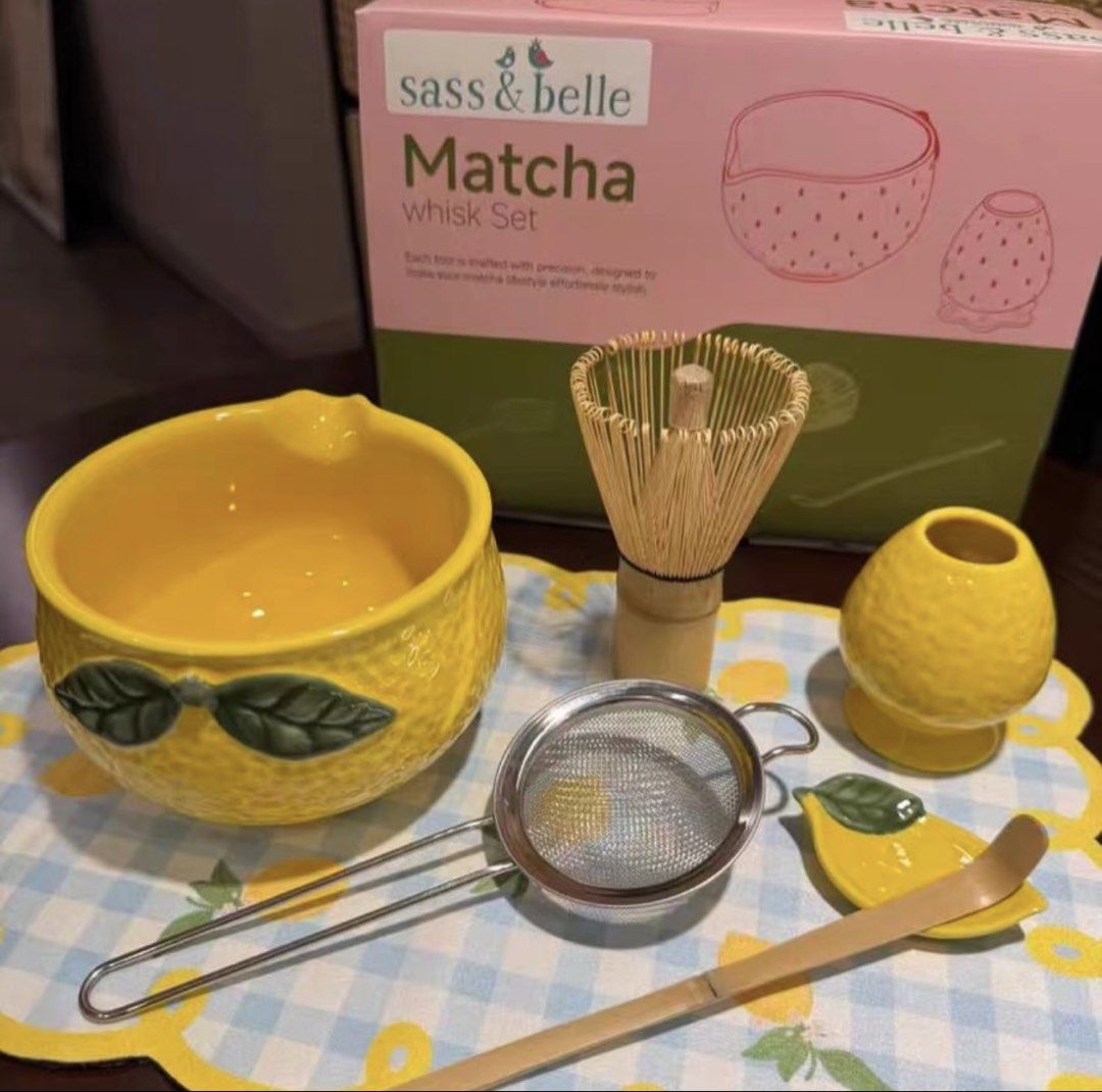 Sass & Belle Lemon Matcha Whisk Set (Category: Coffee & Tea Tableware) located in Cainta. Submitted by chickenmamidoodle (Listing ID 1449699107, Image 2). Description: BRANDNEW COMPLETE MATCHA WHISK SET New packaging 3000php on hand.
