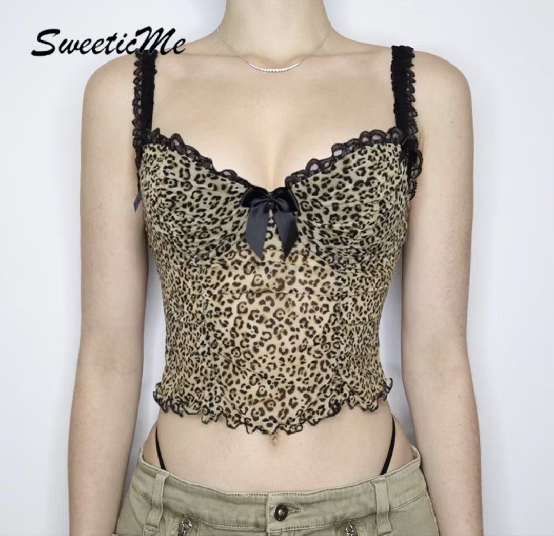 Sexy Cheetah Lace Bra Top (Category: Blouses) located in Quezon City. Submitted by ree_.declutters (Listing ID 1449732317, Image 1). Description: NEVER WORN Brand: SweeticMe Size: S-M.