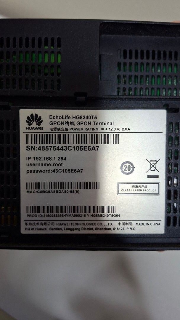 Singtel Huawei EchoLife HG8240T5 Optical Network Router509234355006361601