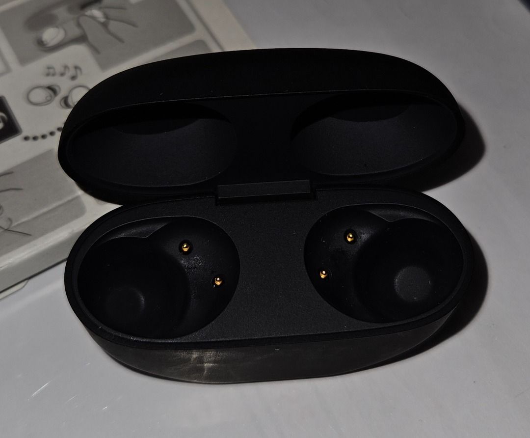 Sony Black WF-1000XM5 Wireless Earbuds with Charging Case (Category: Earphones) located in Pasig City. Submitted by curt_aquino08 (Listing ID 1449614680, Image 2). Description: - Black Sony WF-1000XM5 wireless earbuds - Includes charging case and USB-C cable - Multiple ear tip sizes for a perfect fit - Changed of ANC earbuds. - Slighty used for 2 to 3 weeks w/ 1 year warranty and original receipt inside the box. -Negotiable price up to 7k see ori