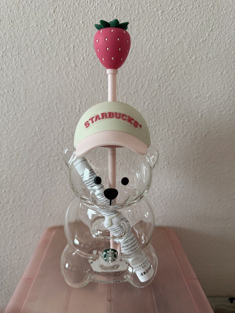 Starbucks Pink Bearista Glass Cold Cup