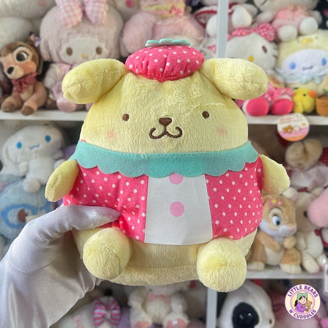Strawberry Pompompurin Sanrio Plush (Category: Plushies & Soft Toys) located in Manila. Submitted by littlebearsncuddles (Listing ID 1449640588, Image 1). Description: 🏷️ With paper tag 🌸 10/10 condition 🌸 size: Mascot Size 🌸 Without issue 🍬 Brand: Sanrio .