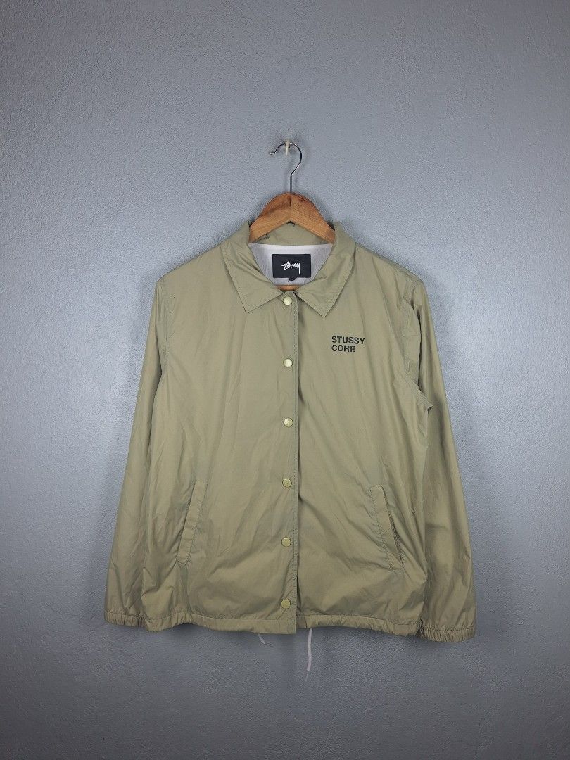 Stussy Corp Staff '19 Coach Jacket (Category: Coats, Jackets and Outerwear) located in Sibulan. Submitted by studioxano (Listing ID 1449638852, Image 1). Description: Stussy Corp Staff '19 Coach Jacket -P1,500 + SF Size S length 26 / Width 20.5 Excellent condi 9.5/10 color rate needwash no issue sign usage Loc: Dumaguete city.