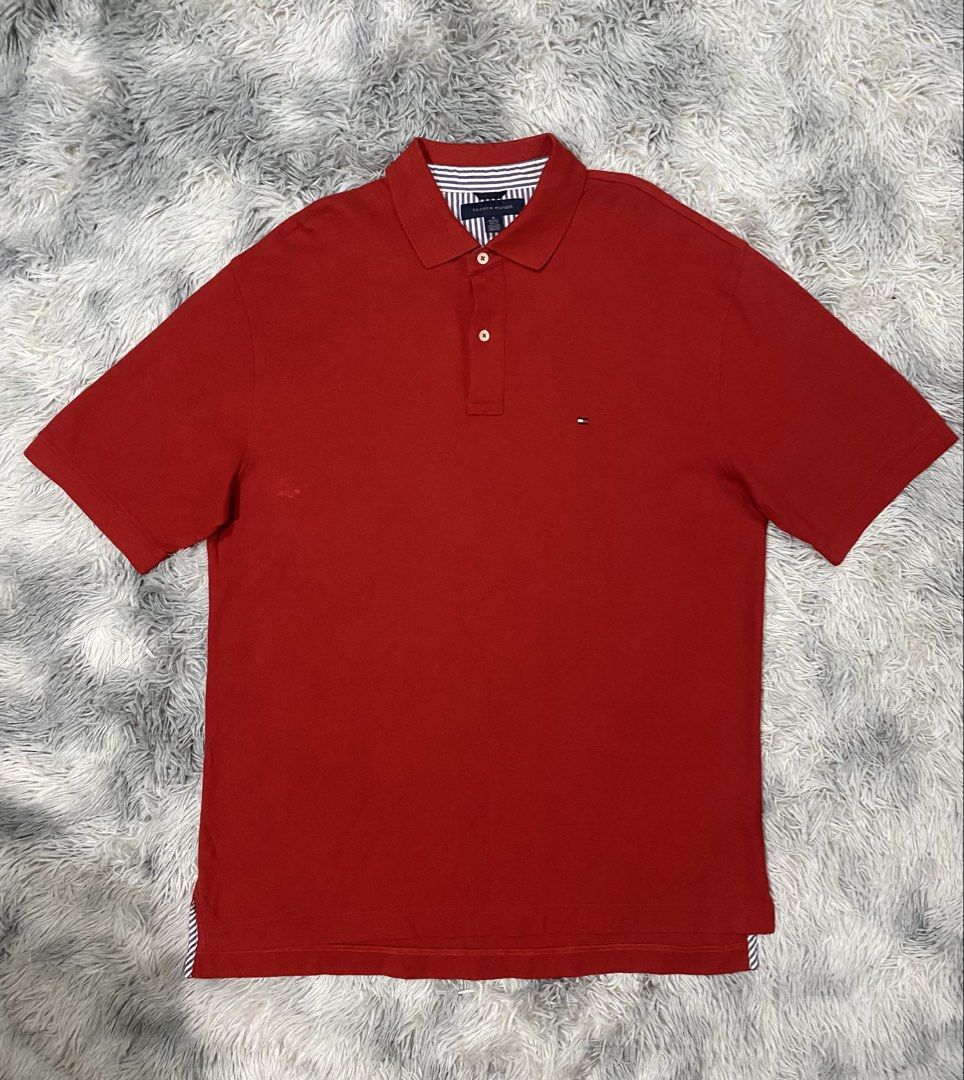 Tommy Hilfiger Red Polo Shirt (Category: Tshirts & Polo Shirts ) located in Binan City. Submitted by apawan31 (Listing ID 1449731197, Image 2). Description: For sale: Tommy Hilfiger Red Polo Shirt Size XL on tag Dimensions: 25.5W x 32-34L Excellent Condition Minimal issue:check last pic not sure if washable hindi naman ganon kahalata bossing ₱650+sf Pm nalang po sa interested Location:Biñan City, Laguna Mop:Gcash & AUB Courier:Jnt express (paymen